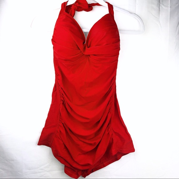 Other - Red Bathing Suit one piece shorts Size 14